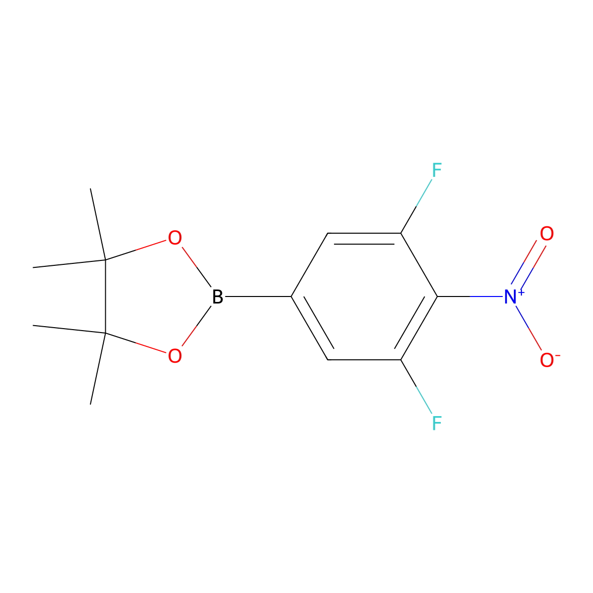 2-(3,5-Difluoro-4-nitrophenyl)-4,4,5,5-tetramethyl-1,3,2-dioxaborolane molecular structure, CAS 2377610-72-3