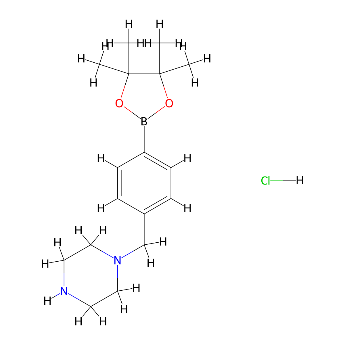 1-(4-(4,4,5,5-Tetramethyl-1,3,2-dioxaborolan-2-yl)benzyl)piperazine hydrochloride molecular structure, CAS 2377610-73-4
