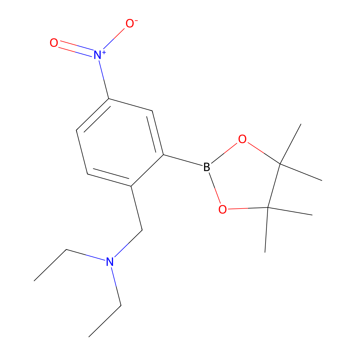 2-Diethylaminomethyl-5-nitrophenylboronic acid,pinacol ester molecular structure, CAS 2377610-74-5