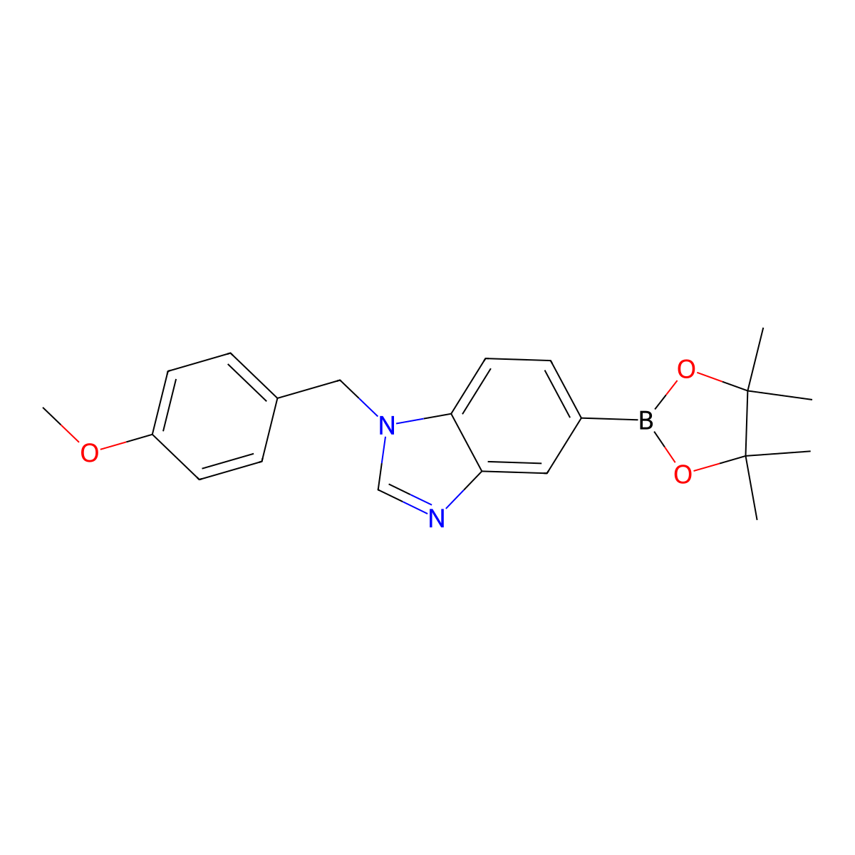 1-[(4-Methoxyphenyl)methyl]-5-(tetramethyl-1,3,2-dioxaborolan-2-yl)-1,3-benzodiazole molecular structure, CAS 2377610-75-6