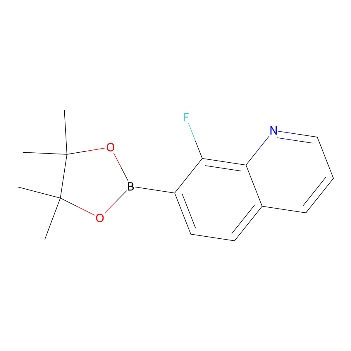 8-Fluoro-7-(4,4,5,5-tetramethyl-1,3,2-dioxaborolan-2-yl)quinoline molecular structure, CAS 2377610-76-7