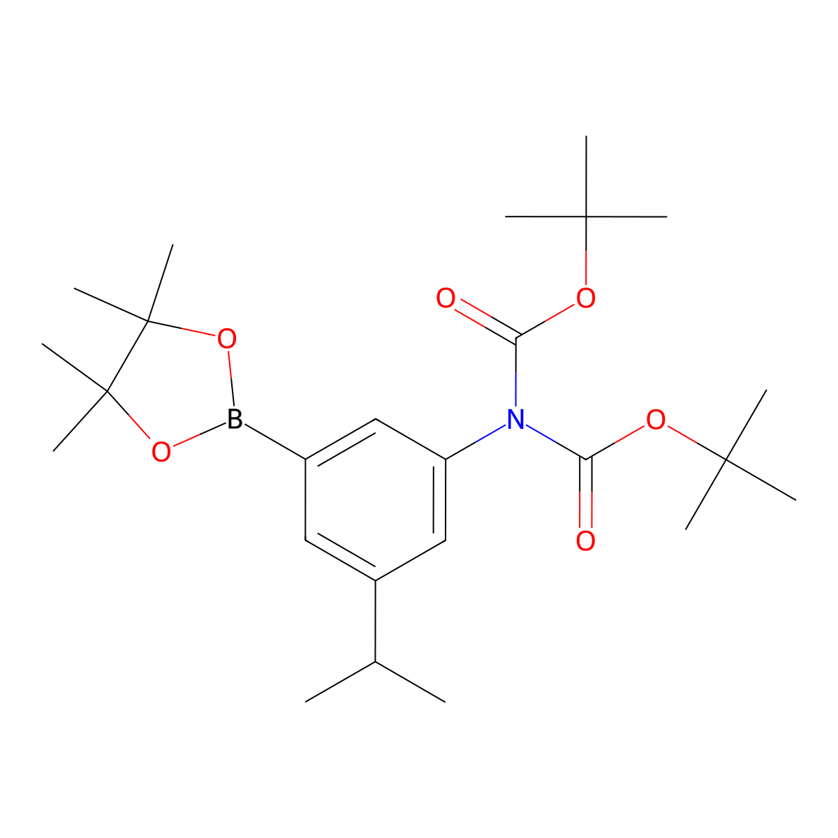 tert-Butyl N-[(tert-butoxy)carbonyl]-N-[3-isopropyl-5-(tetramethyl-1,3,2-dioxaborolan-2-yl)phenyl]carbamate molecular structure, CAS 2377610-78-9