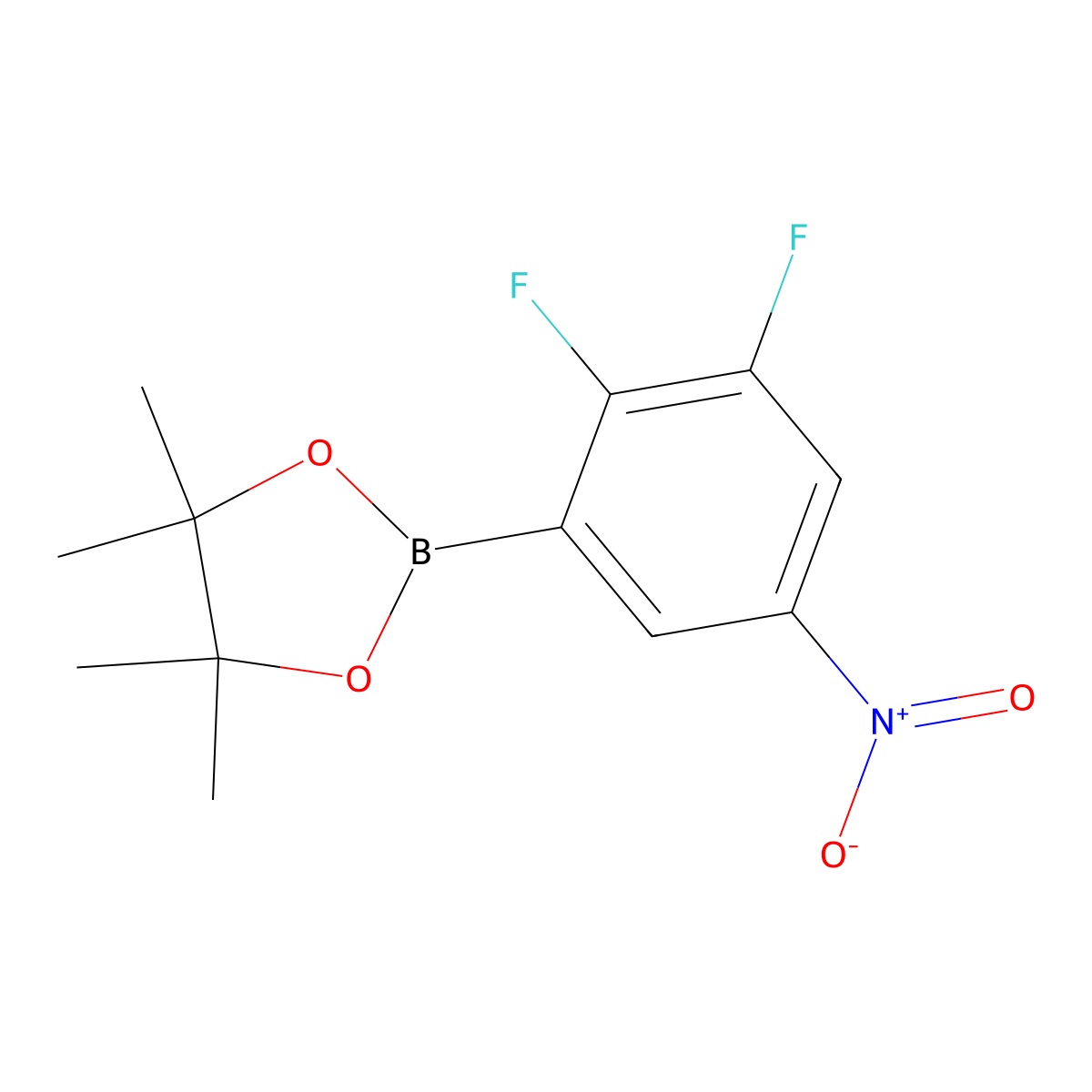 2,3-Difluoro-5-nitrophenylboronic acid pinacol ester molecular structure, CAS 2377610-80-3