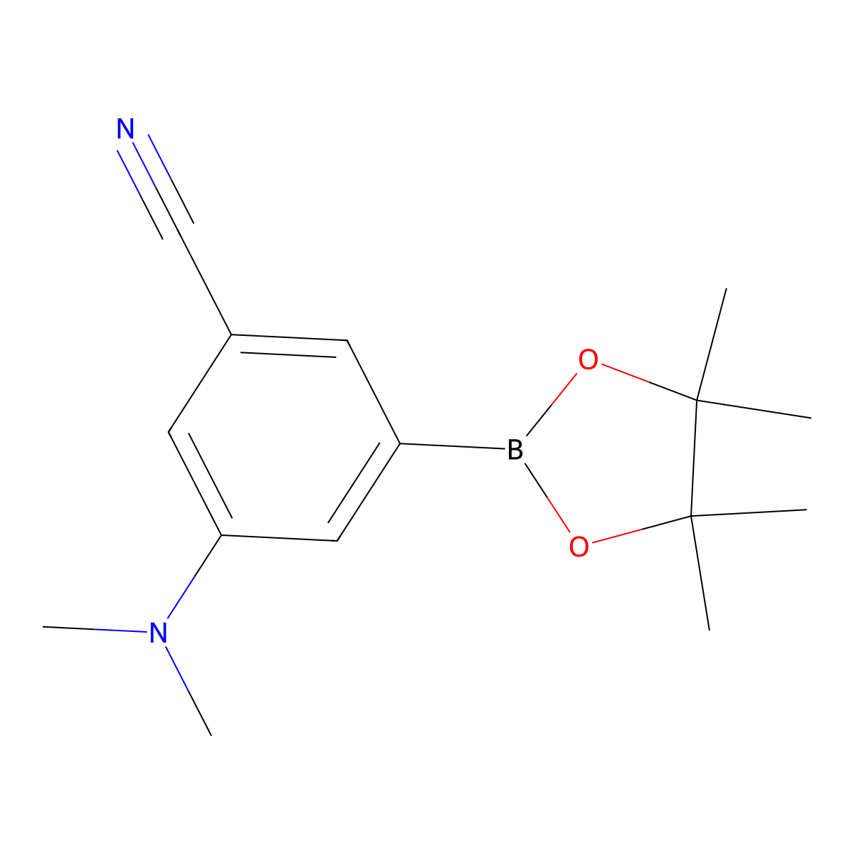 3-(Dimethylamino)-5-(4,4,5,5-tetramethyl-1,3,2-dioxaborolan-2-yl)benzonitrile molecular structure, CAS 2377610-81-4