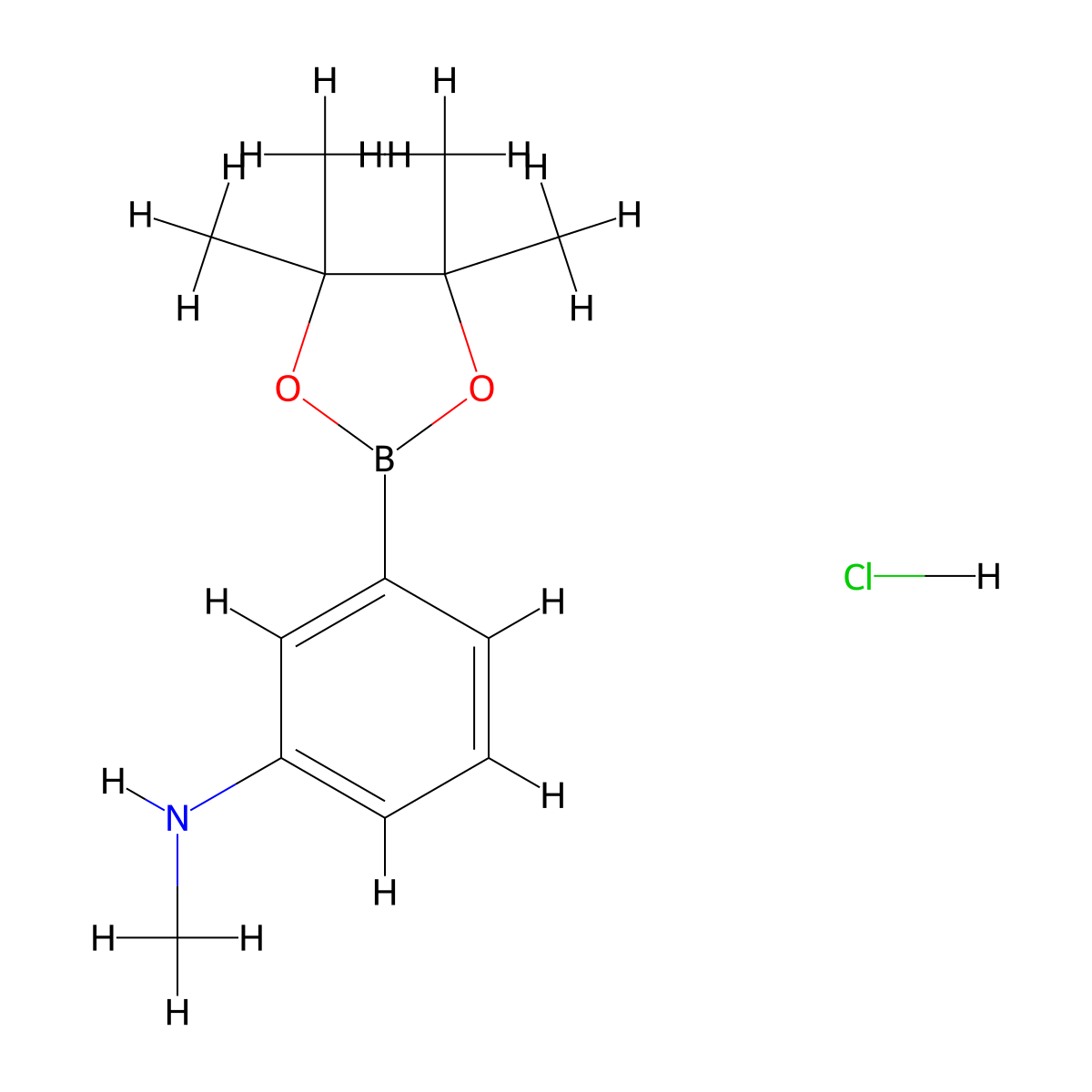 N-methyl-3-(tetramethyl-1,3,2-dioxaborolan-2-yl)aniline hydrochloride molecular structure, CAS 2377610-84-7