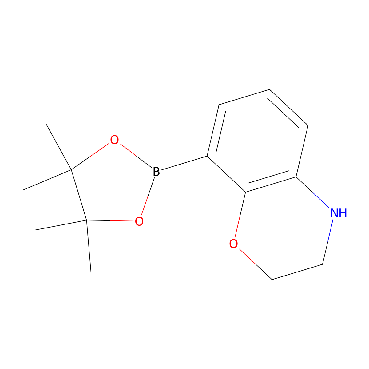 8-(Tetramethyl-1,3,2-dioxaborolan-2-yl)-3,4-dihydro-2H-1,4-benzoxazine molecular structure, CAS 2377610-89-2