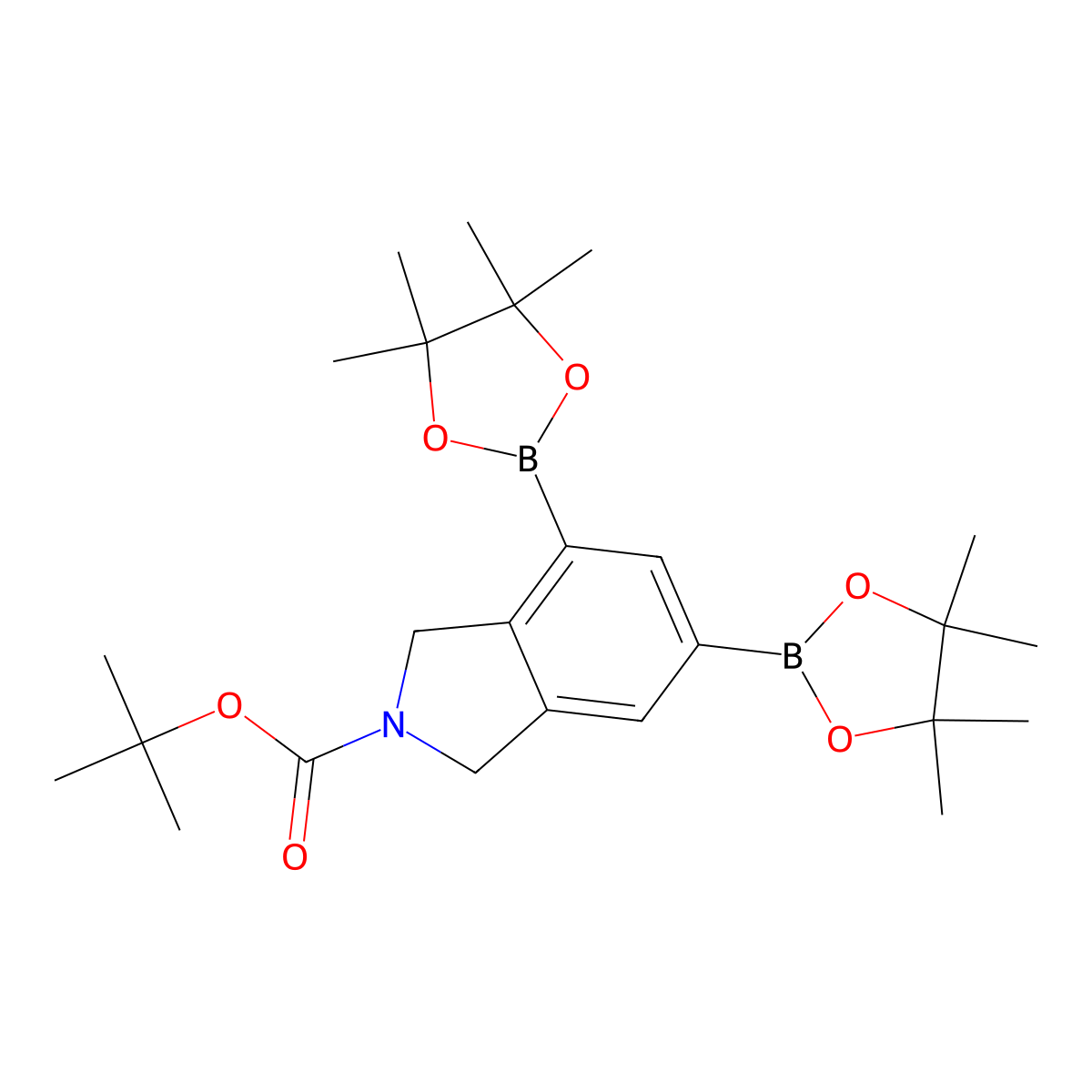 Tert-butyl 4,6-bis(tetramethyl-1,3,2-dioxaborolan-2-YL)-1,3-dihydroisoindole-2-carboxylate molecular structure, CAS 2377610-90-5