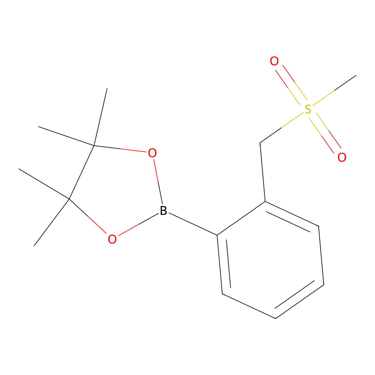2-[2-(Methanesulfonylmethyl)phenyl]-4,4,5,5-tetramethyl-1,3,2-dioxaborolane molecular structure, CAS 2377611-00-0