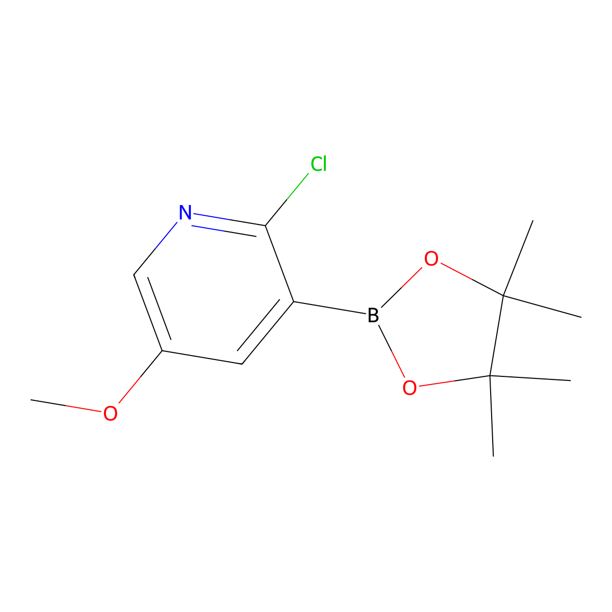 2-CHloro-5-methoxy-3-(tetramethyl-1,3,2-dioxaborolan-2-yl)pyridine molecular structure, CAS 2377611-04-4