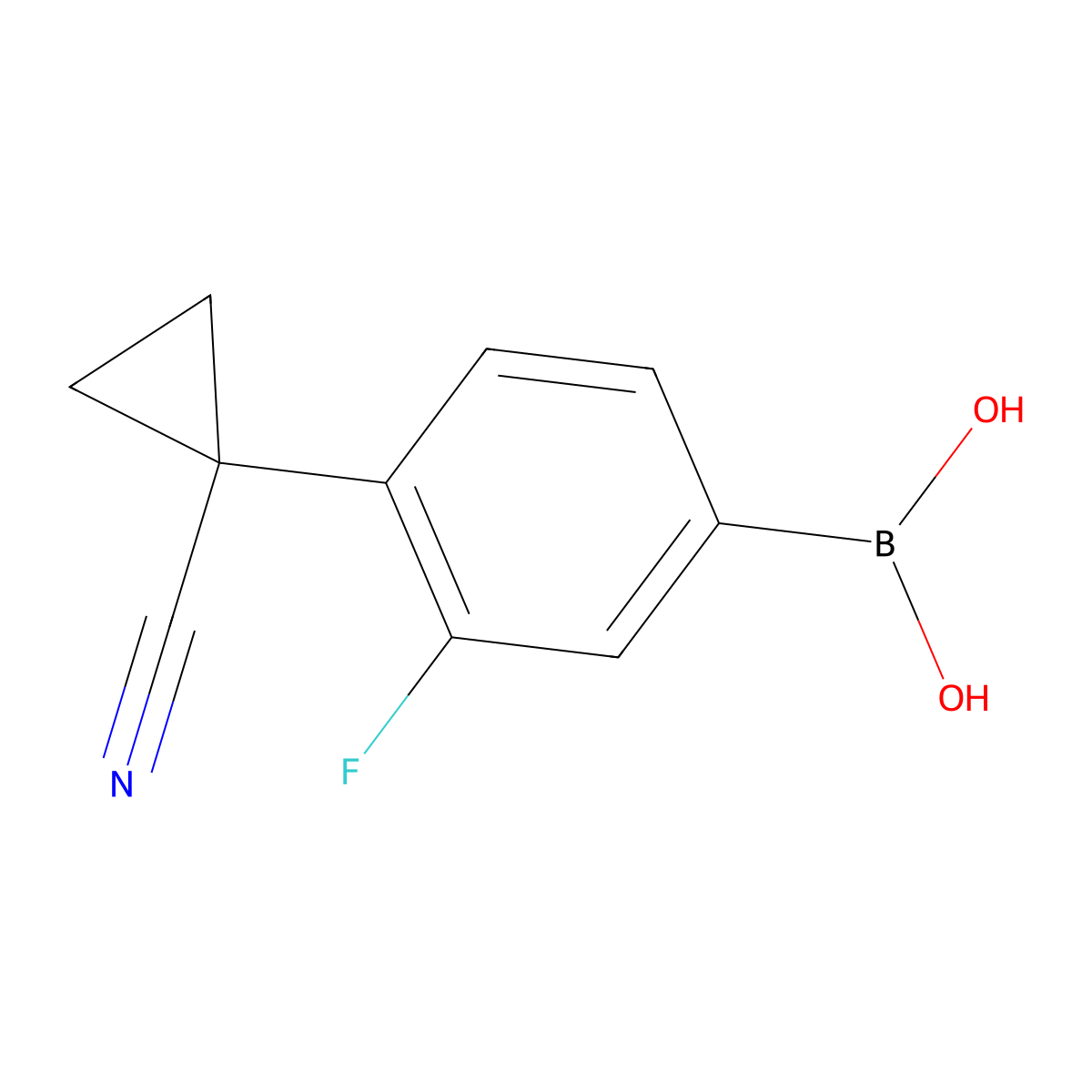 4-(1-Cyanocyclopropyl)-3-fluorophenylboronic acid molecular structure, CAS 2377611-05-5