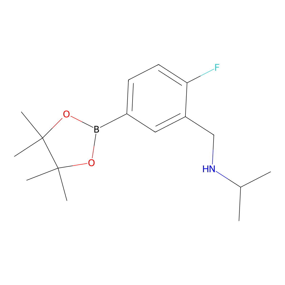 4-Fluoro-3-(N-isopropylaminomethyl)phenylboronic acid pinacol ester molecular structure, CAS 2377611-10-2