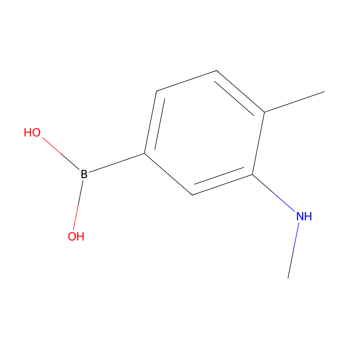 4-Methyl-3-(methylamino)phenylboronic acid molecular structure, CAS 2377611-15-7