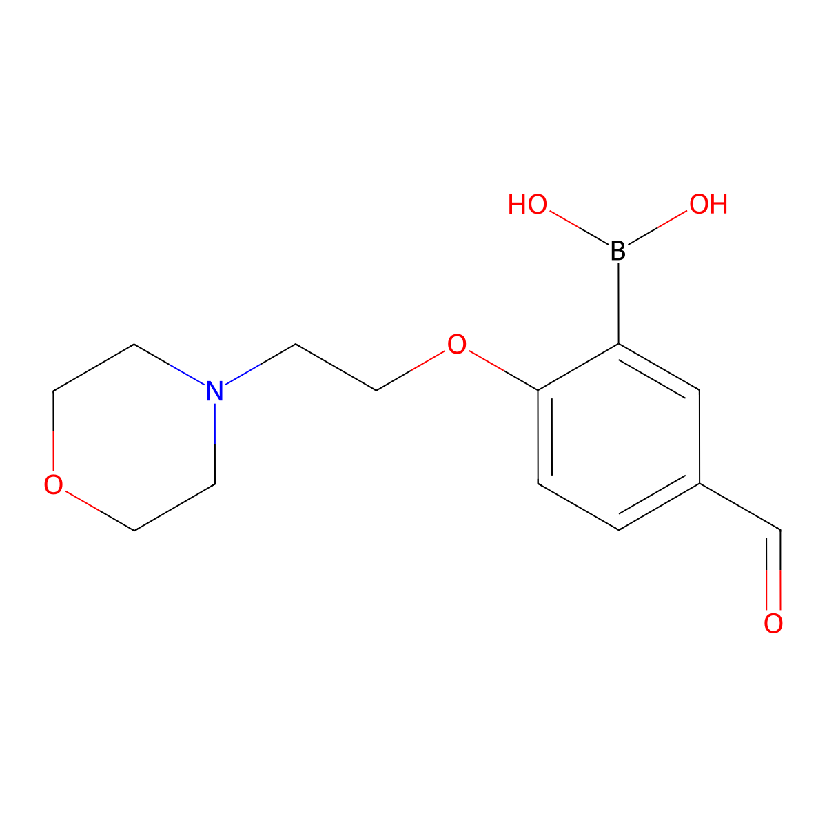 5-Formyl-2-(2-morpholinoethoxy)phenylboronic acid molecular structure, CAS 2377611-16-8
