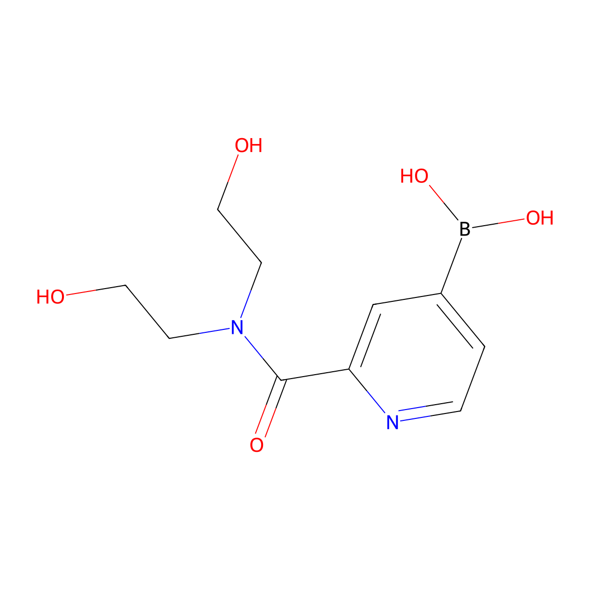 2-Bis(2-hydroxyethyl)carbamoylpyridine-4-boronic acid molecular structure, CAS 2377611-20-4