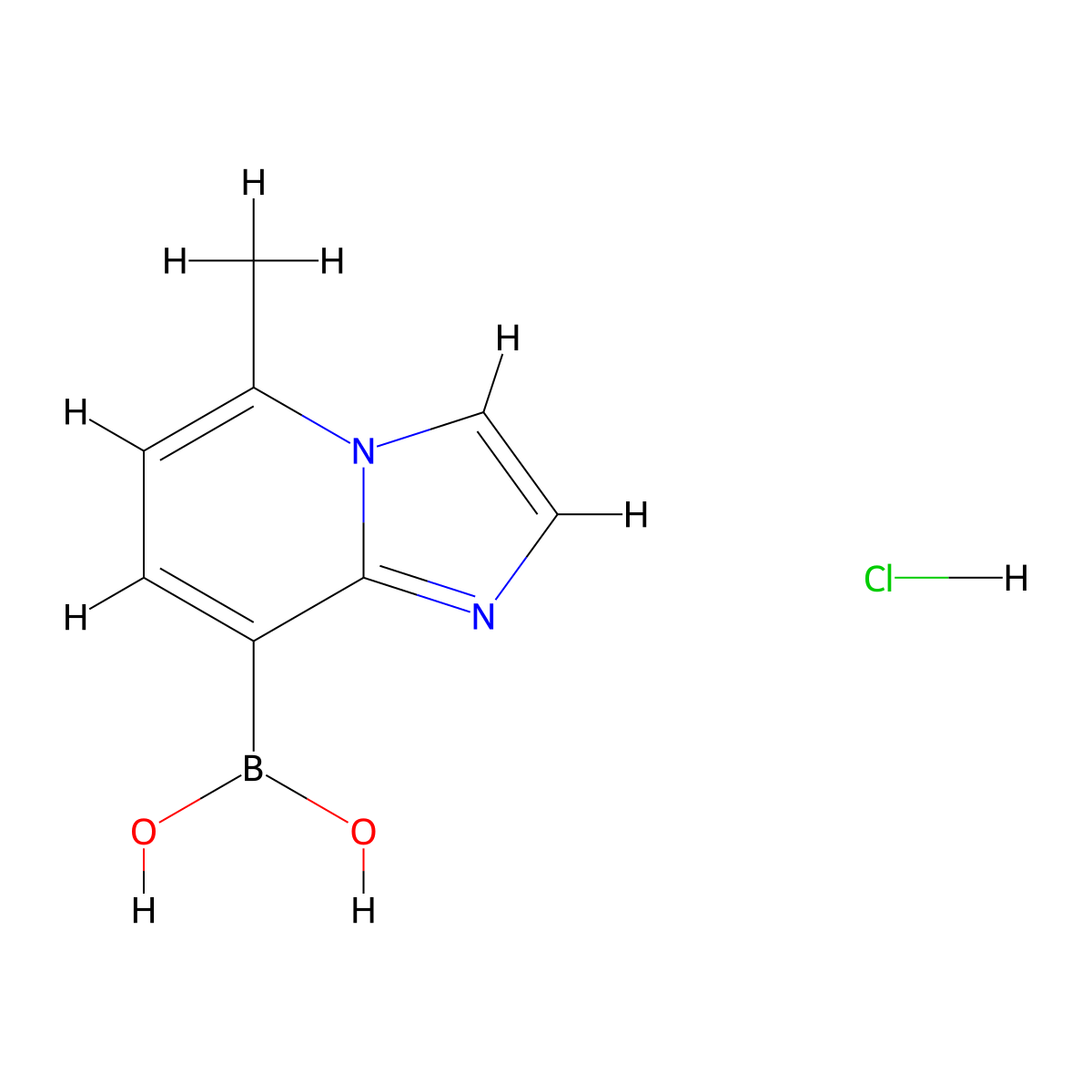 {5-Methylimidazo[1,2-a]pyridin-8-yl}boronic acid hydrochloride molecular structure, CAS 2377611-25-9