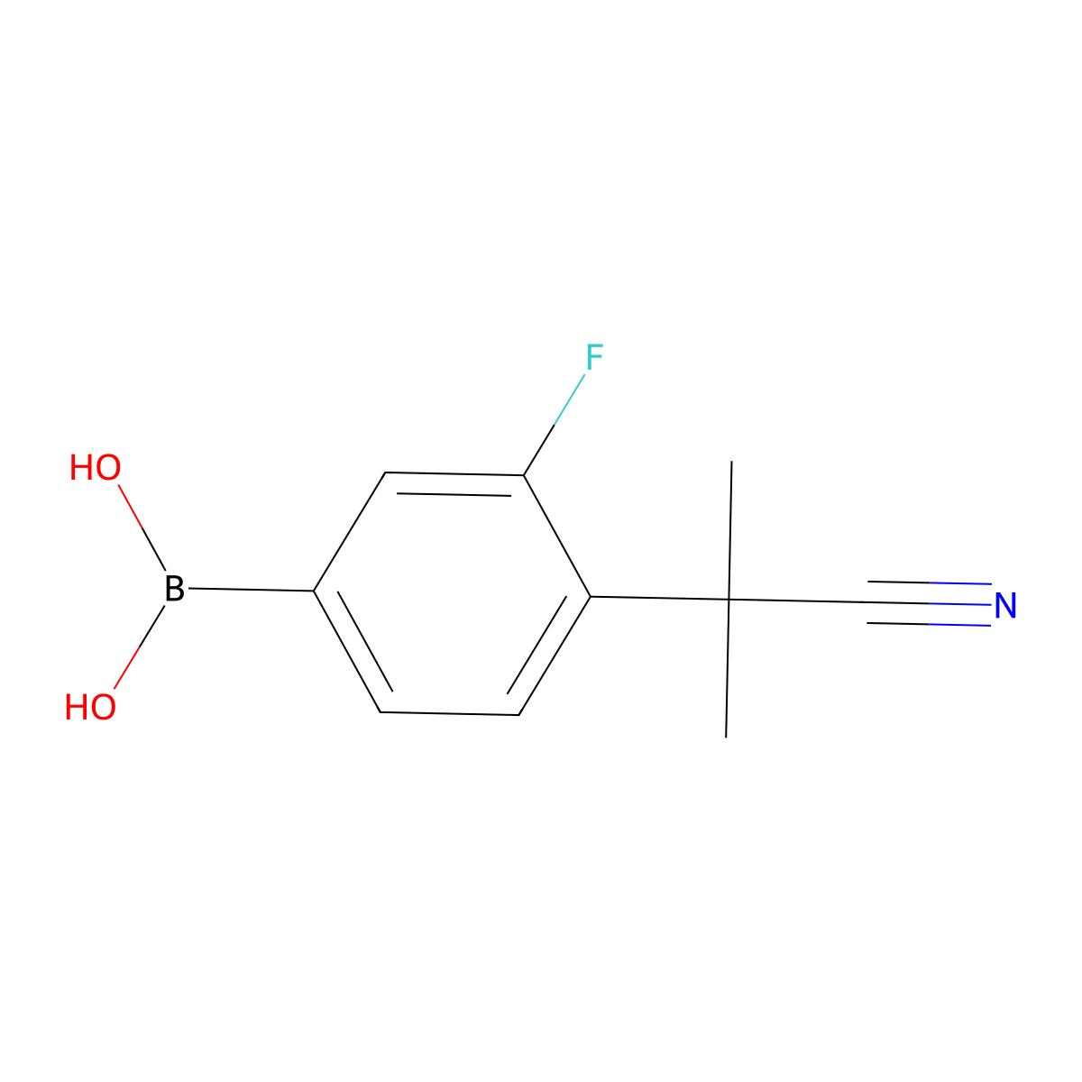 4-(1-Cyano-1-methylethyl)-3-fluorophenylboronic acid molecular structure, CAS 2377611-26-0
