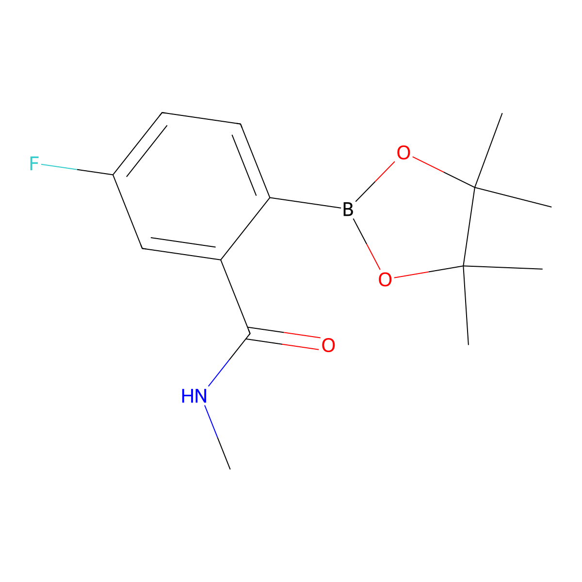 5-Fluoro-n-methyl-2-(tetramethyl-1,3,2-dioxaborolan-2-yl)benzamide molecular structure, CAS 2377611-28-2