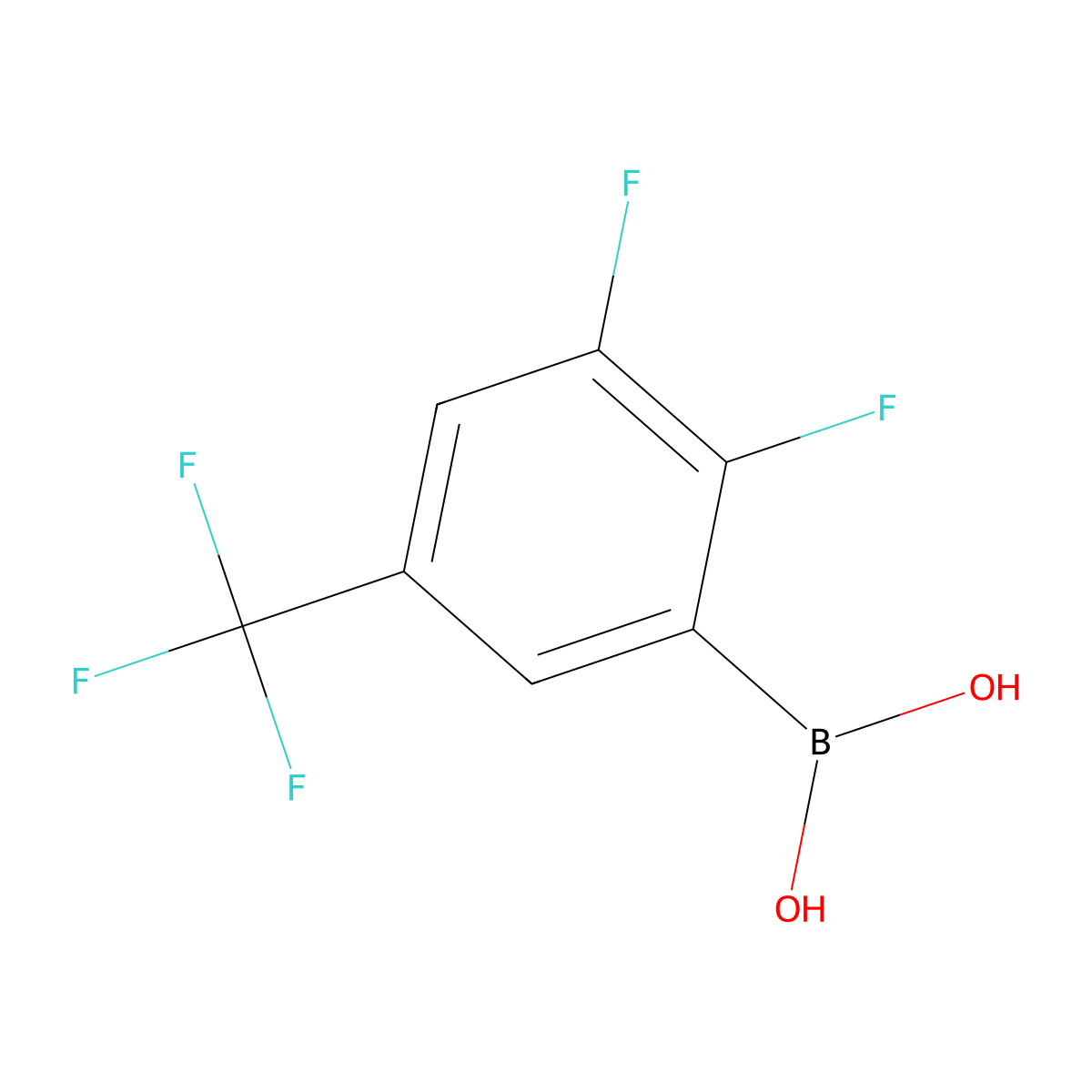 2,3-Difluoro-5-(trifluoromethyl)phenylboronic acid molecular structure, CAS 2377611-31-7