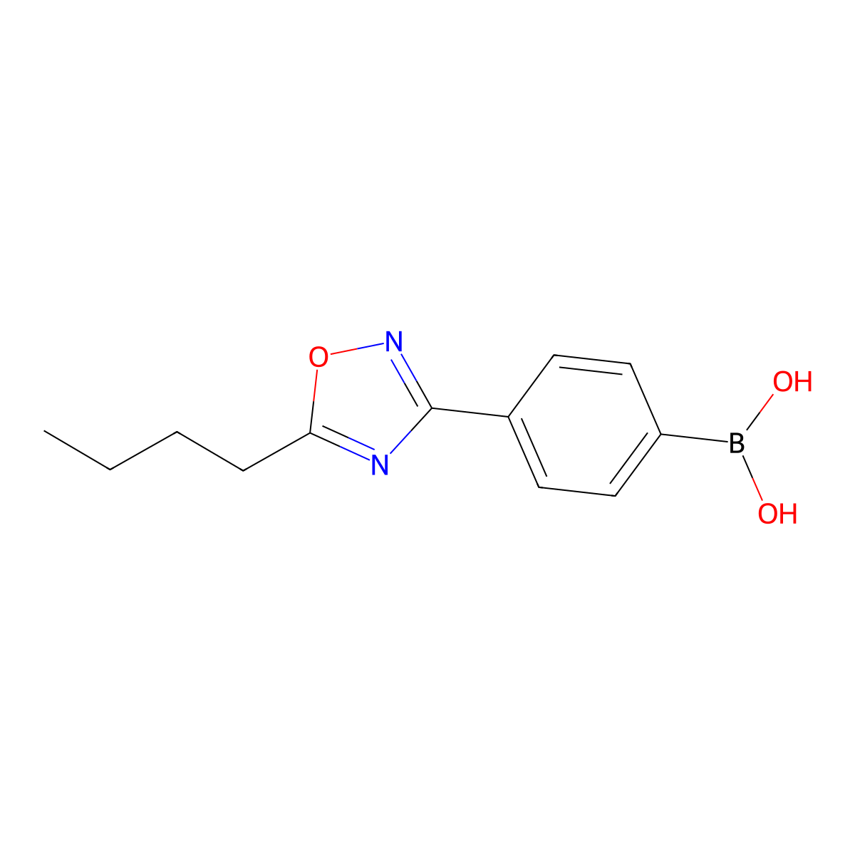 [4-(5-Butyl-1,2,4-oxadiazol-3-yl)phenyl]boronic acid molecular structure, CAS 2377611-33-9