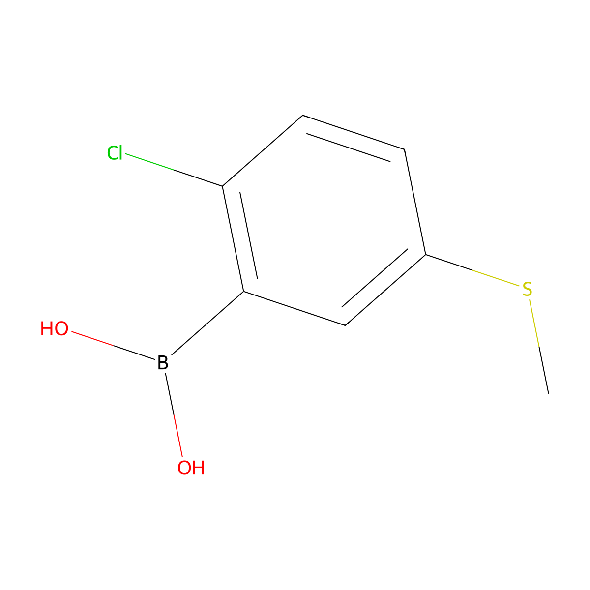 2-Chloro-5-(methylsulfanyl)phenylboronic acid molecular structure, CAS 2377611-34-0