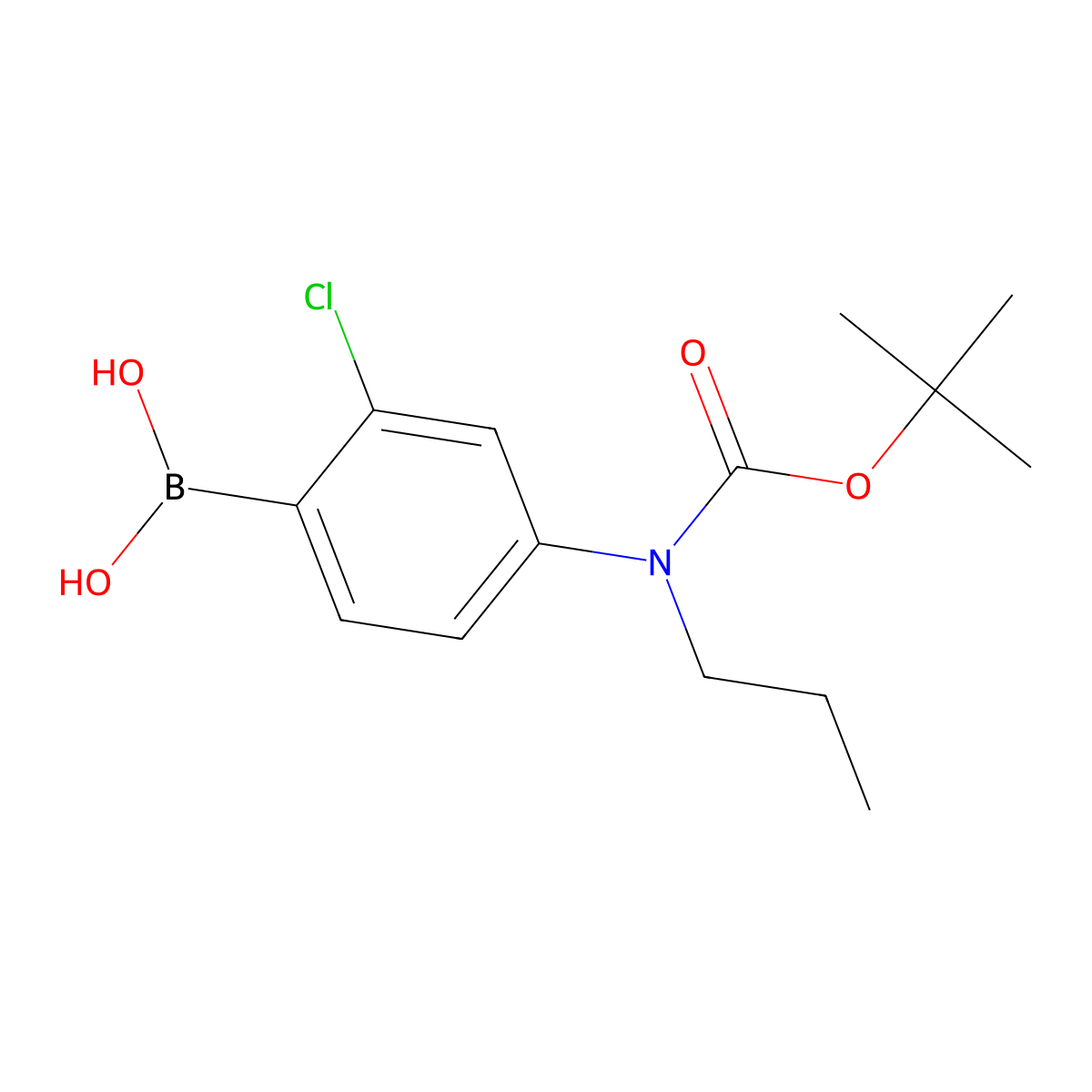 4-(N-BOC-N-Propylamino)-2-chlorophenylboronic acid molecular structure, CAS 2377611-35-1