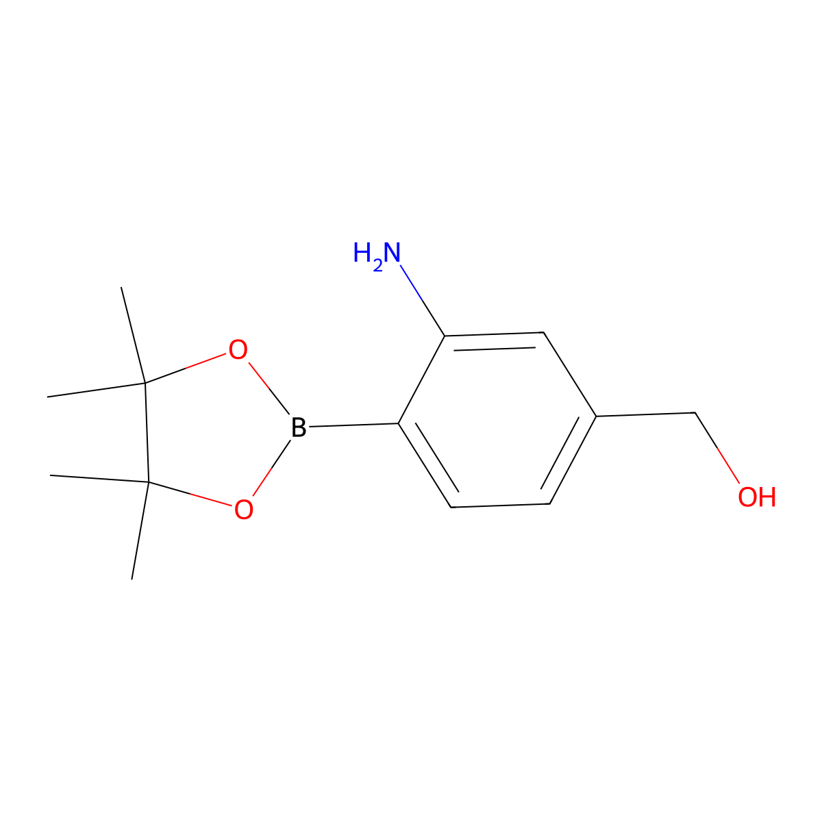 [3-Amino-4-(tetramethyl-1,3,2-dioxaborolan-2-yl)phenyl]methanol molecular structure, CAS 2377611-36-2