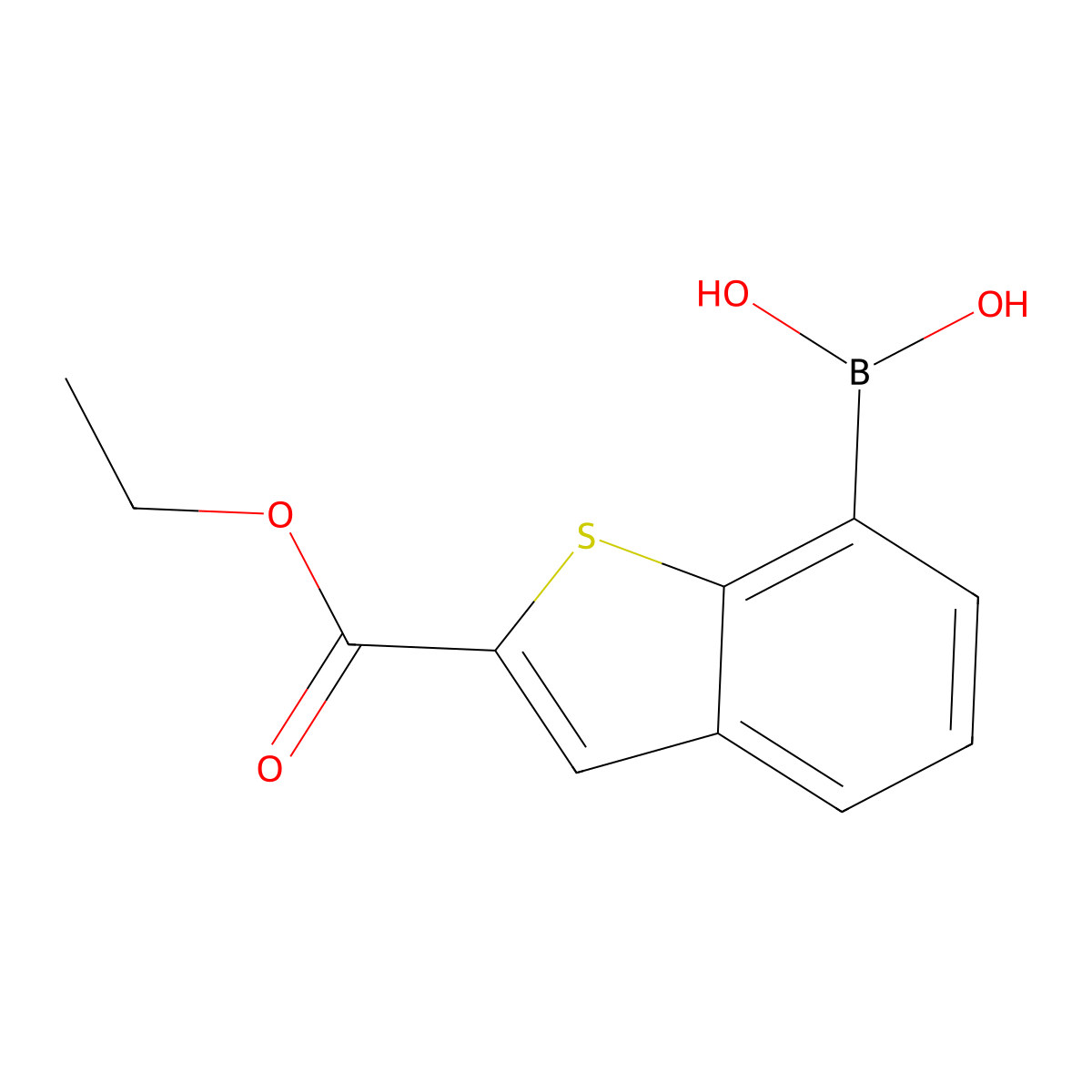 [2-(Ethoxycarbonyl)-1-benzothiophen-7-yl]boronic acid molecular structure, CAS 2377611-38-4