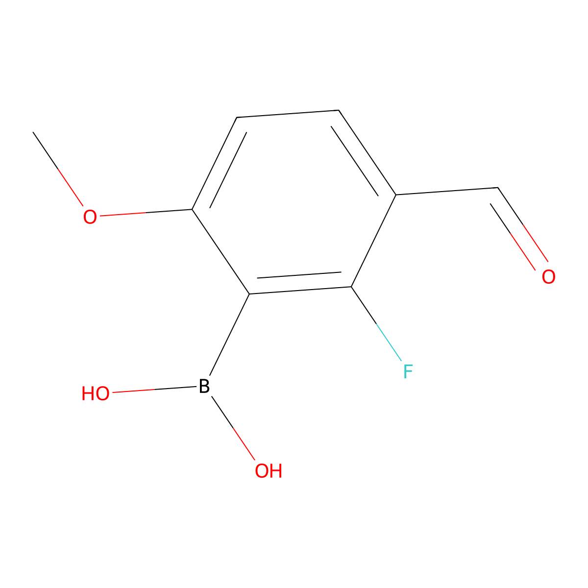 (2-Fluoro-3-formyl-6-methoxyphenyl)boronic acid molecular structure, CAS 2377611-41-9