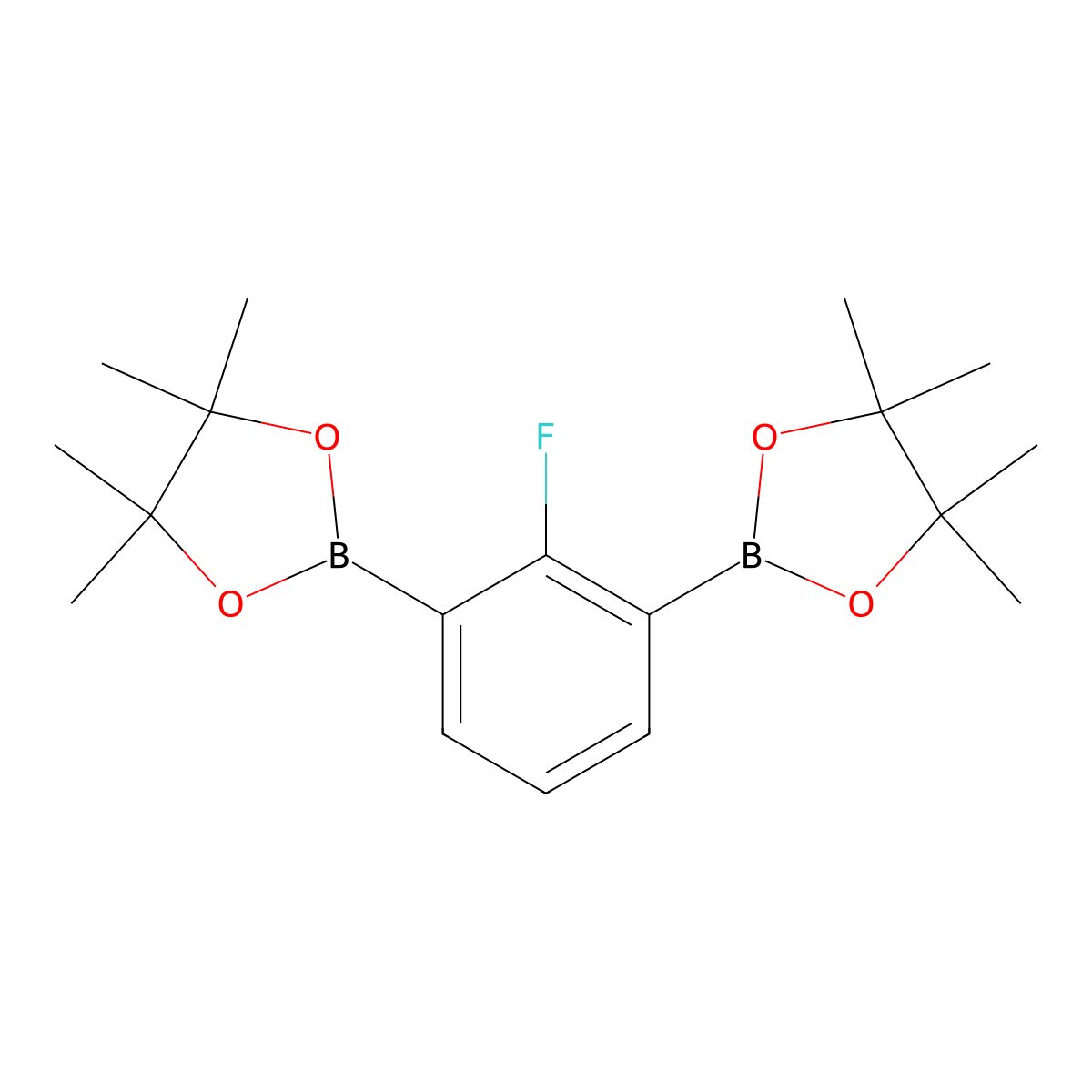 2-Fluorophenyl-1,3-diboronic acid, pinacol ester molecular structure, CAS 2377611-42-0