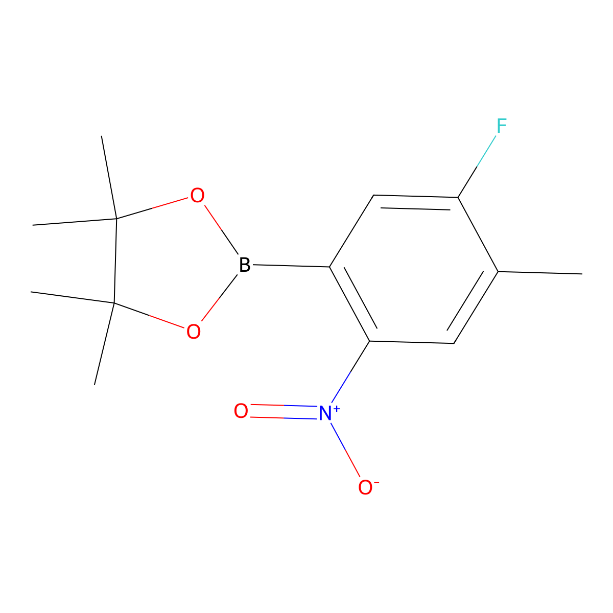 2-(5-Fluoro-4-methyl-2-nitrophenyl)-4,4,5,5-tetramethyl-1,3,2-dioxaborolane molecular structure, CAS 2377611-45-3