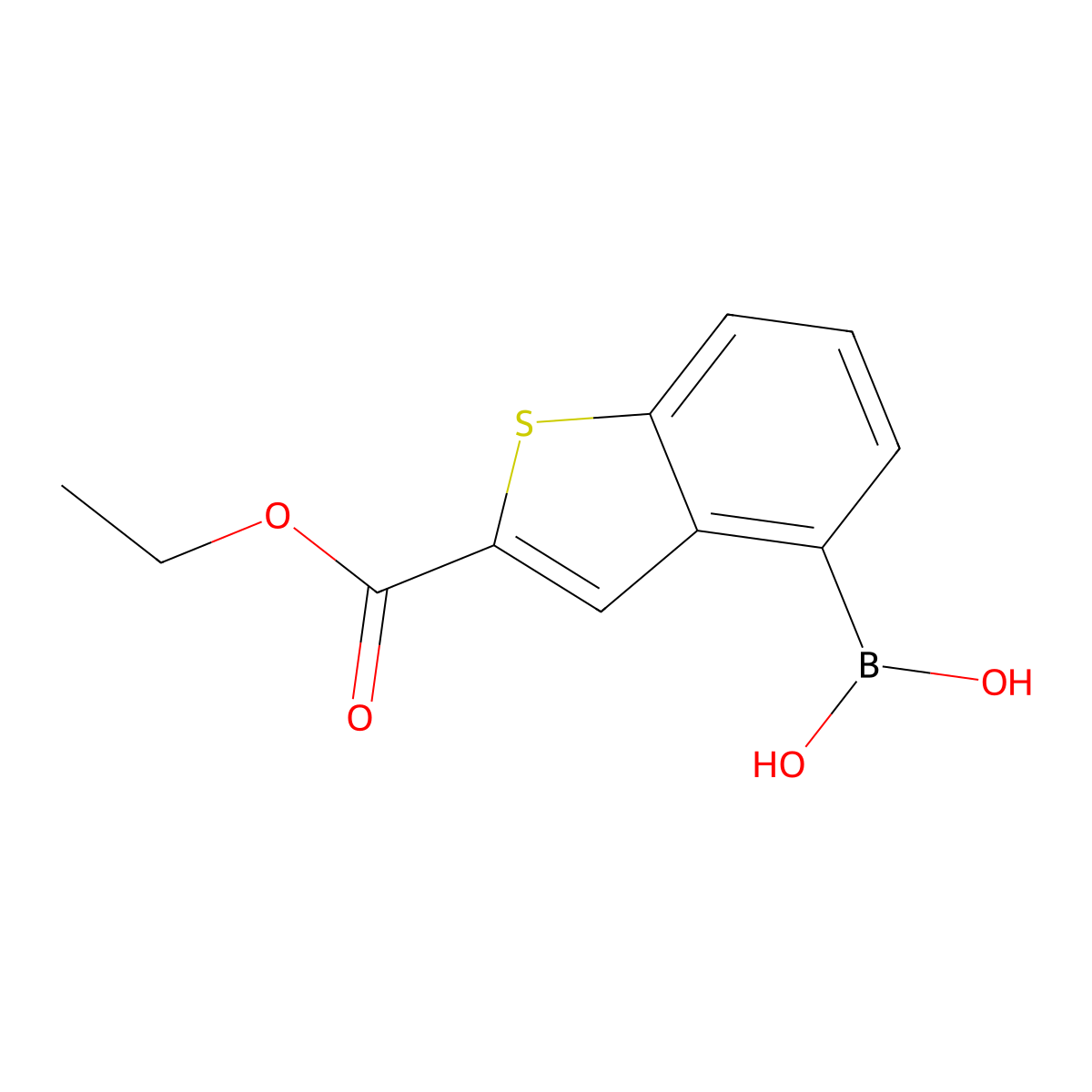 2-(Ethoxycarbonyl)-1-benzothiophene-4-boronic acid molecular structure, CAS 2377611-46-4