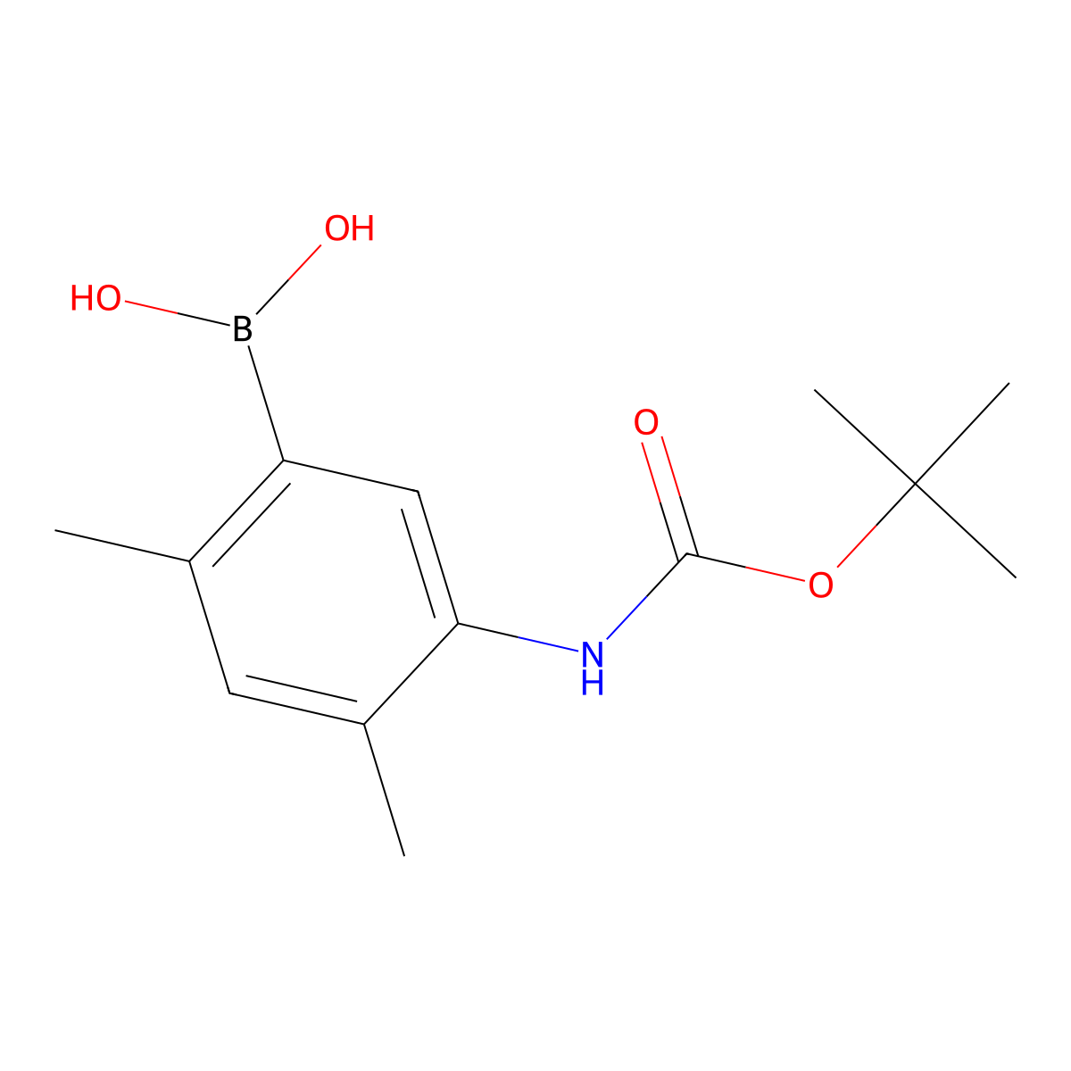 5-(BOC-Amino)-2,4-dimethylphenylboronic acid molecular structure, CAS 2377611-47-5