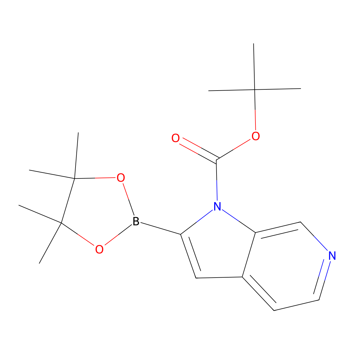 tert-Butyl 2-(tetramethyl-1,3,2-dioxaborolan-2-yl)pyrrolo[2,3-c]pyridine-1-carboxylate molecular structure, CAS 2377611-52-2