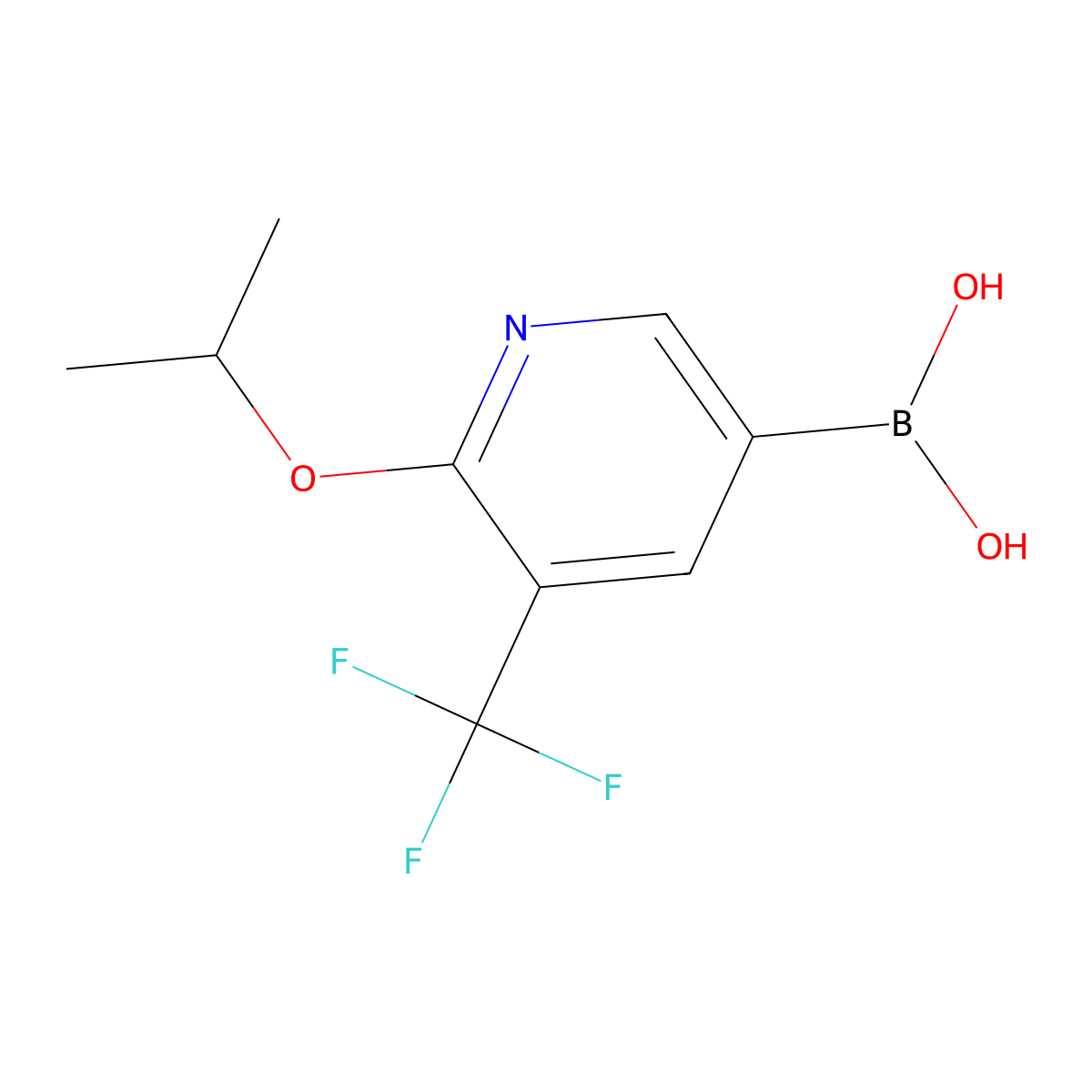 2-Isopropoxy-3-(trifluoromethyl)pyridine-5-boronic acid molecular structure, CAS 2377611-53-3