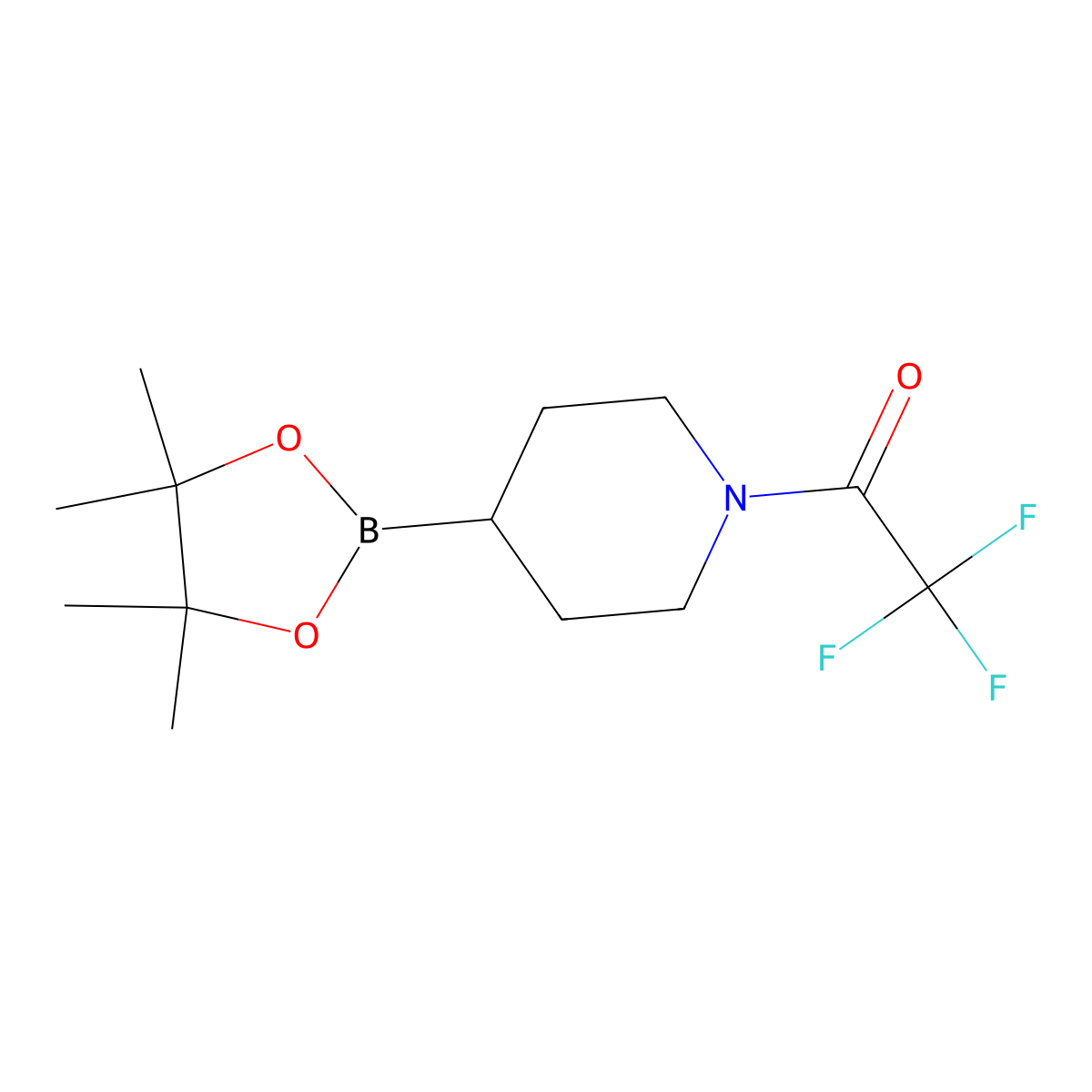 2,2,2-Trifluoro-1-[4-(tetramethyl-1,3,2-dioxaborolan-2-yl)piperidin-1-yl]ethanone molecular structure, CAS 2377611-55-5