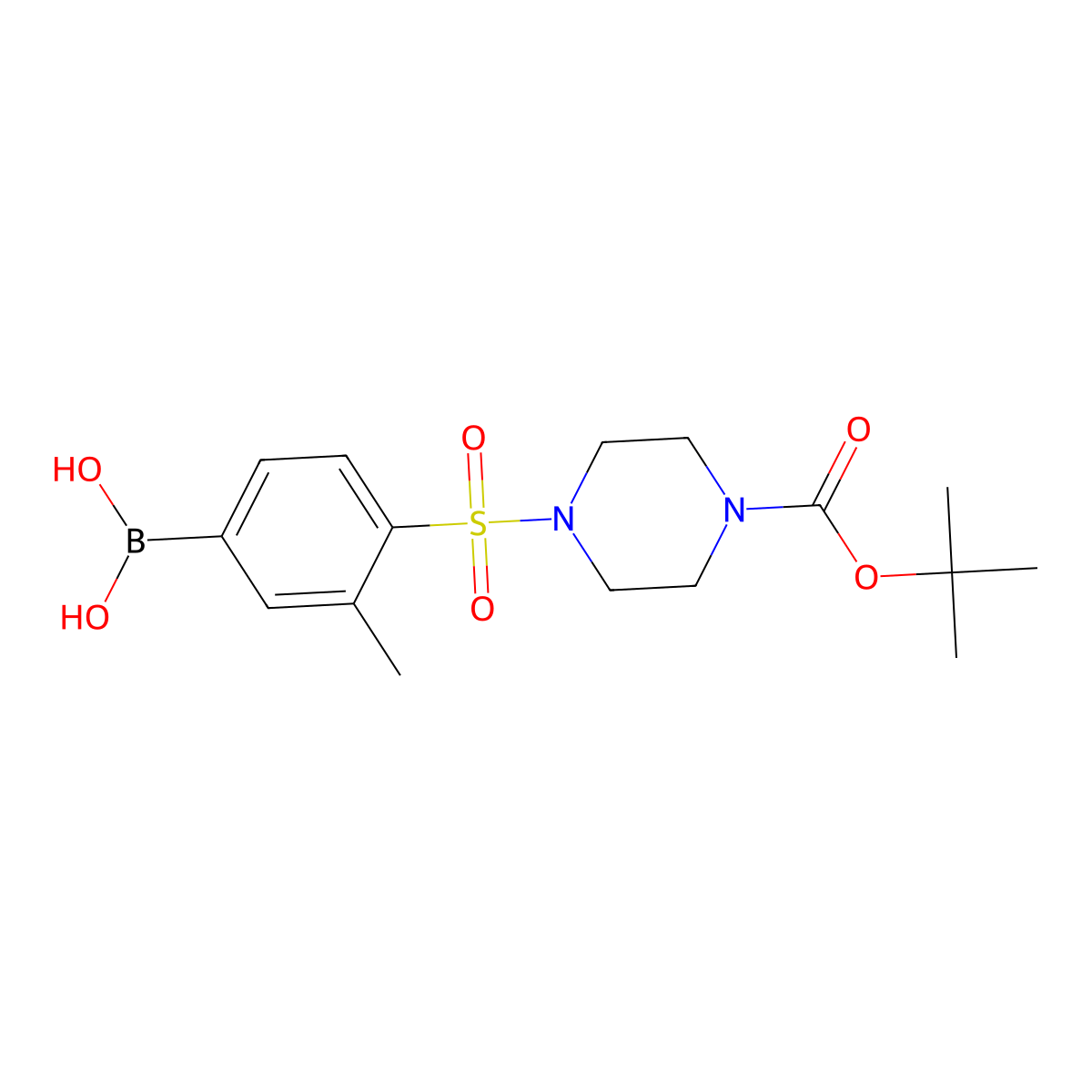 4-(4-BOC-Piperazinosulfonyl)-3-methylphenylboronic acid molecular structure, CAS 2377611-61-3