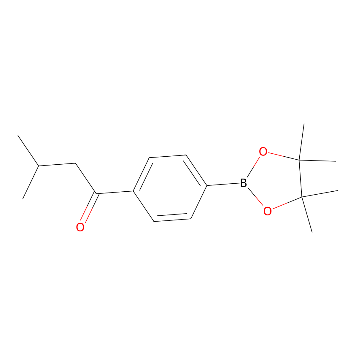 3-Methyl-1-[4-(4,4,5,5-tetramethyl-1,3,2-dioxaborolan-2-YL)phenyl]butan-1-one molecular structure, CAS 2377611-71-5