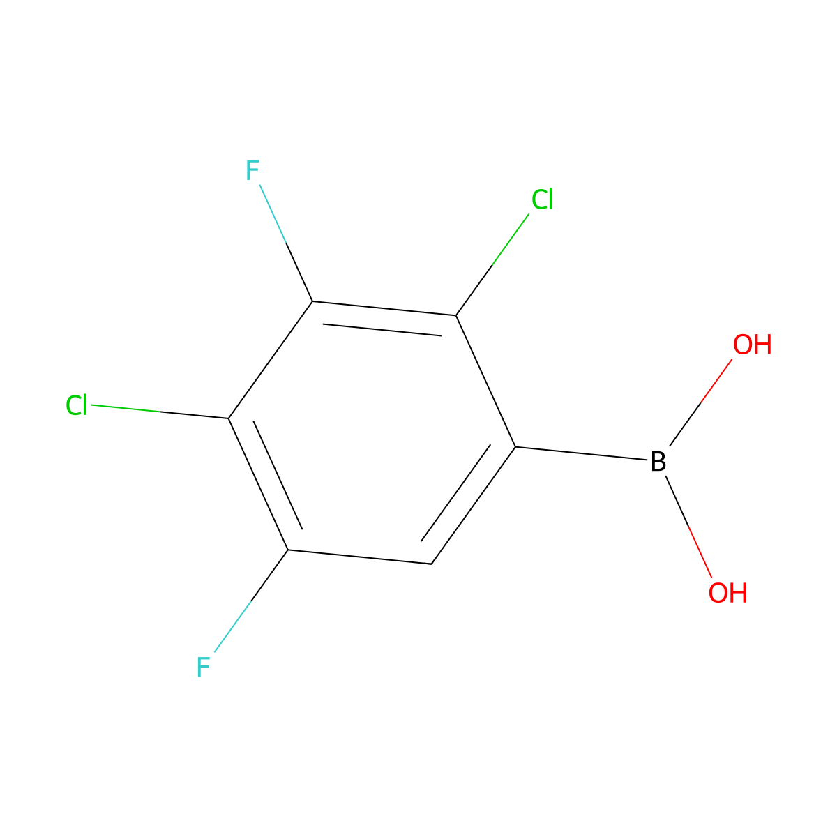 2,4-Dichloro-3,5-difluorophenylboronic acid molecular structure, CAS 2377611-74-8