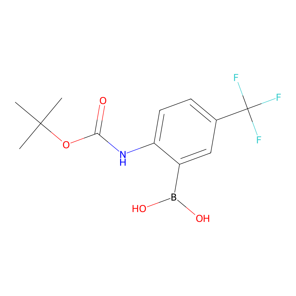 2-(BOC-Amino)-5-(trifluoromethyl)phenylboronic acid molecular structure, CAS 2377611-75-9