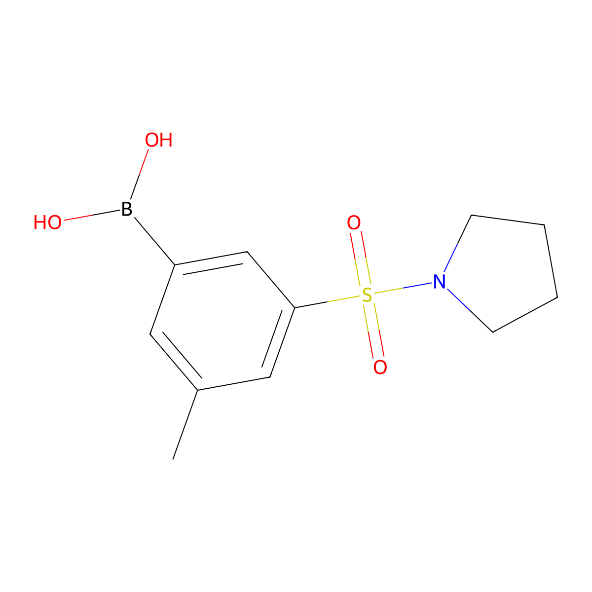 [3-Methyl-5-(pyrrolidine-1-sulfonyl)phenyl]boronic acid molecular structure, CAS 2377611-76-0