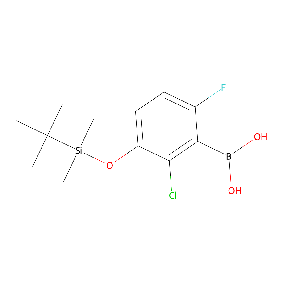 3-[(Tert-butyldimethylsilyl)oxy]-2-chloro-6-fluorophenylboronic acid molecular structure, CAS 2377611-81-7