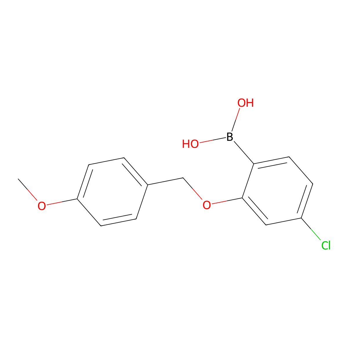 4-Chloro-2-(4-methoxybenzyloxy)phenylboronic acid molecular structure, CAS 2377611-82-8