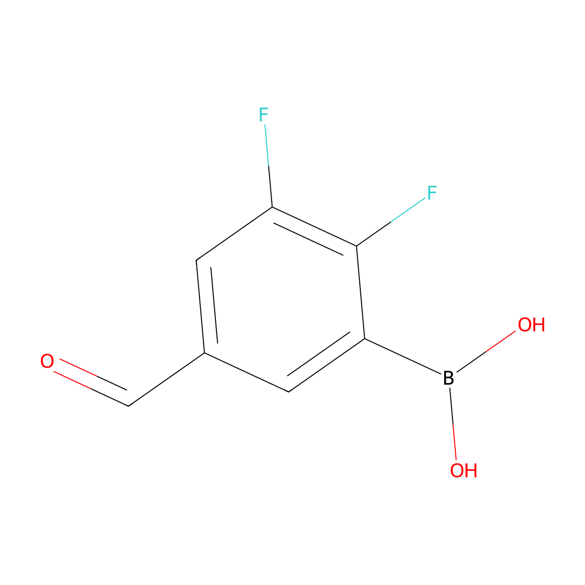 2,3-Difluoro-5-formylphenylboronic acid molecular structure, CAS 2377611-83-9