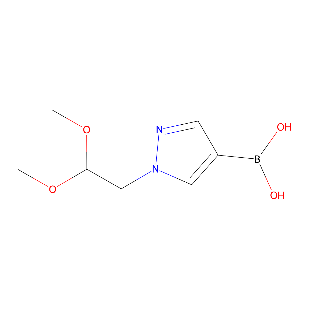 1-(2,2-Dimethoxyethyl)pyrazole-4-boronic acid molecular structure, CAS 2377611-87-3