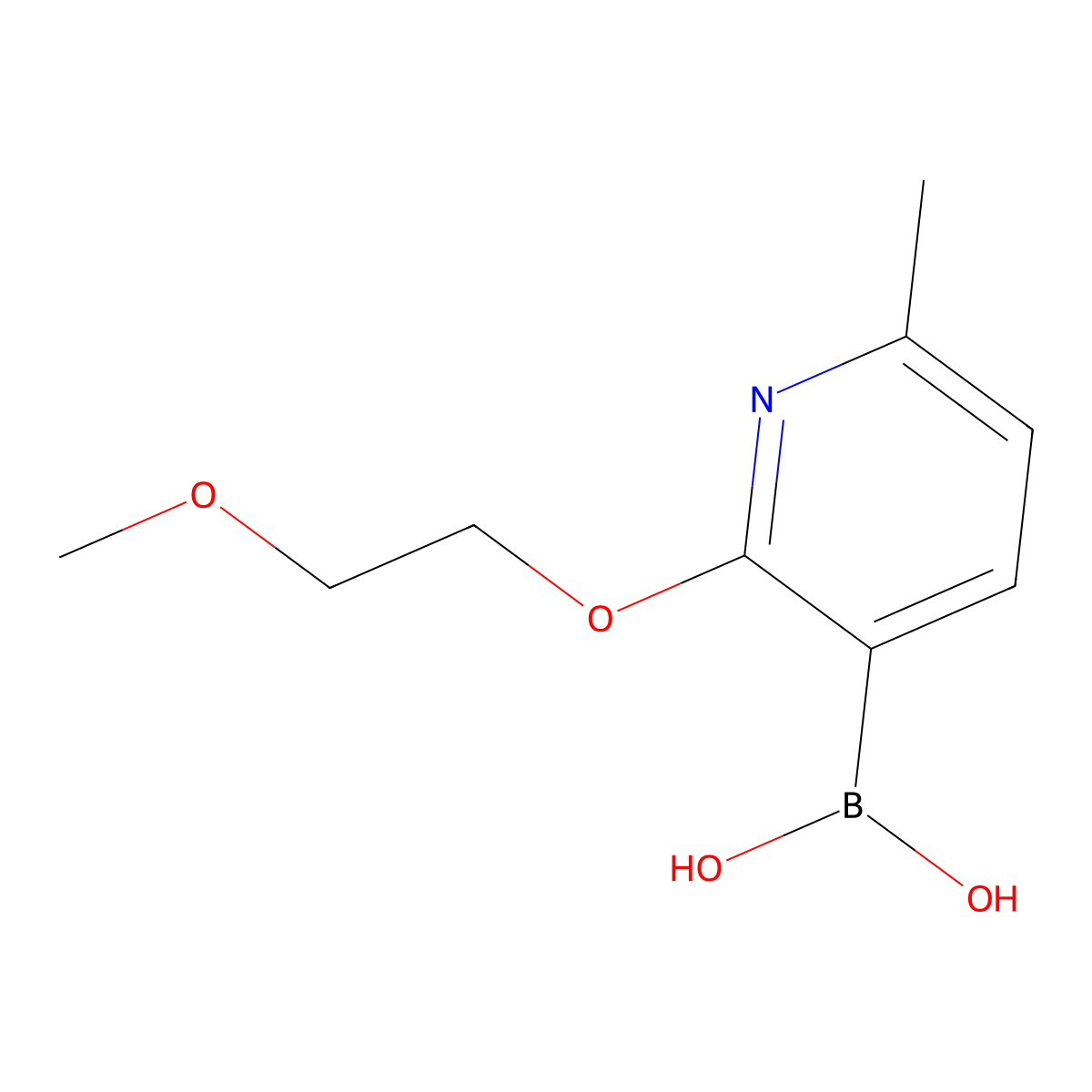 [2-(2-Methoxyethoxy)-6-methylpyridin-3-yl]boronic acid molecular structure, CAS 2377611-89-5