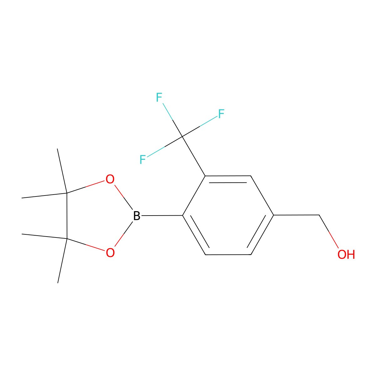 4-Hydroxymethyl-2-(trifluoromethyl)phenylboronic acid pinacol ester molecular structure, CAS 2377611-99-7