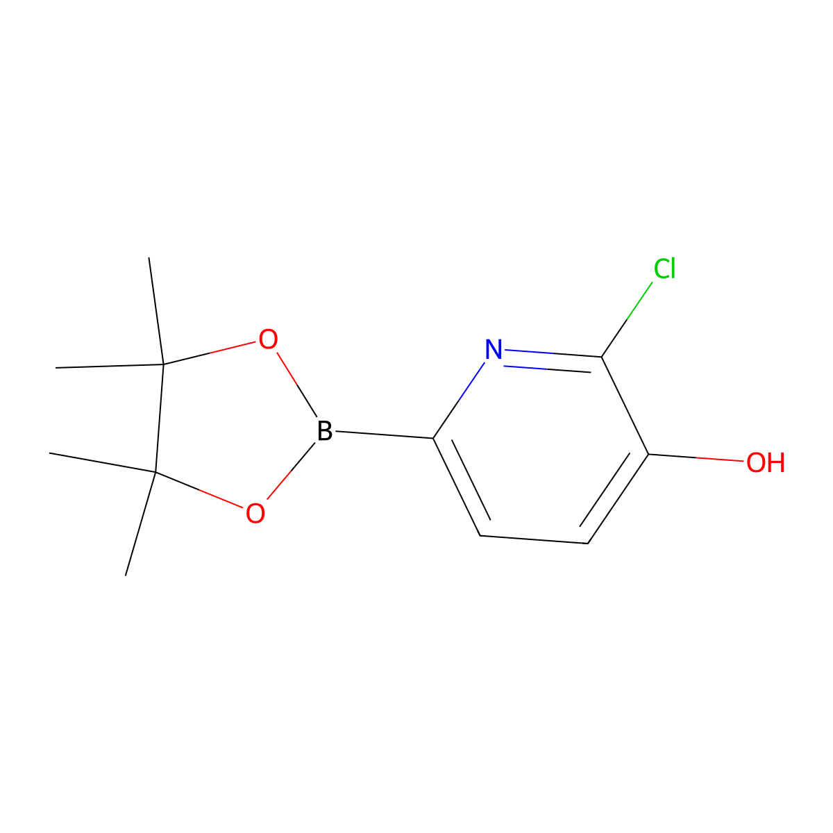 (6-Chloro-5-hydroxypyridin-2-YL)boronic acid pinacol ester molecular structure, CAS 2377612-01-4