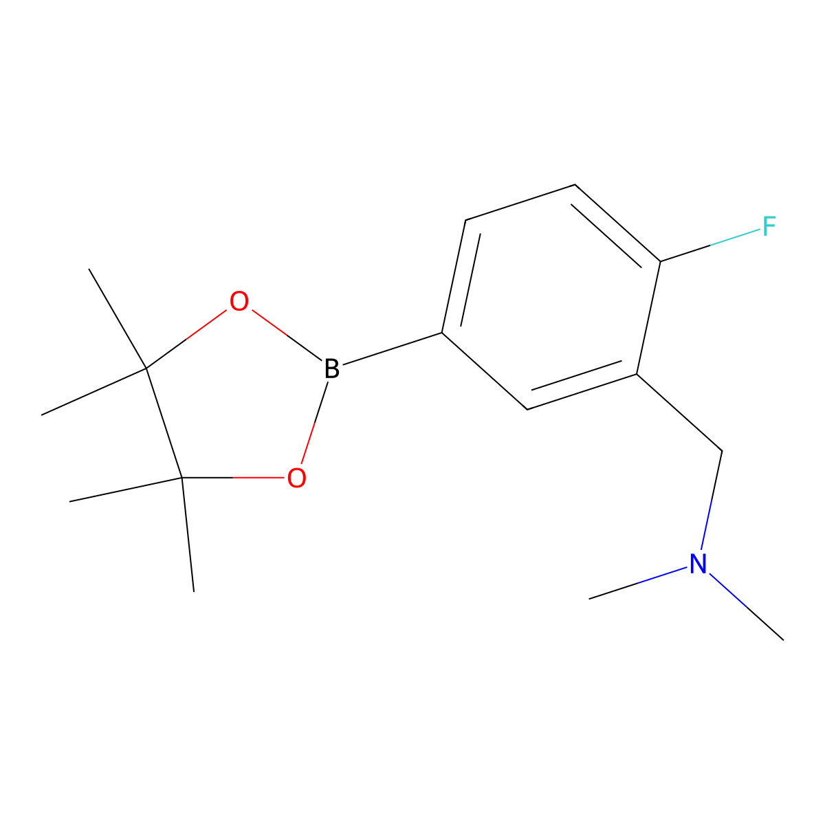 3-(Dimethylaminomethyl)-4-fluorophenylboronic acid pinacol ester molecular structure, CAS 2377612-07-0