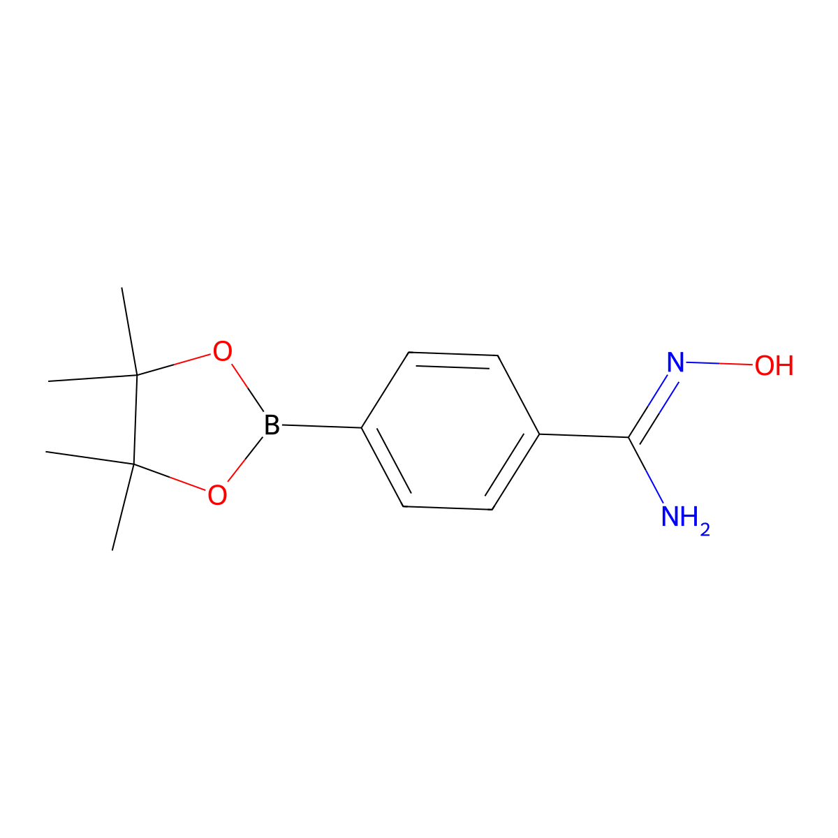 N'-Hydroxy-4-(4,4,5,5-tetramethyl-1,3,2-dioxaborolan-2-yl)benzimidamide molecular structure, CAS 2377612-54-7