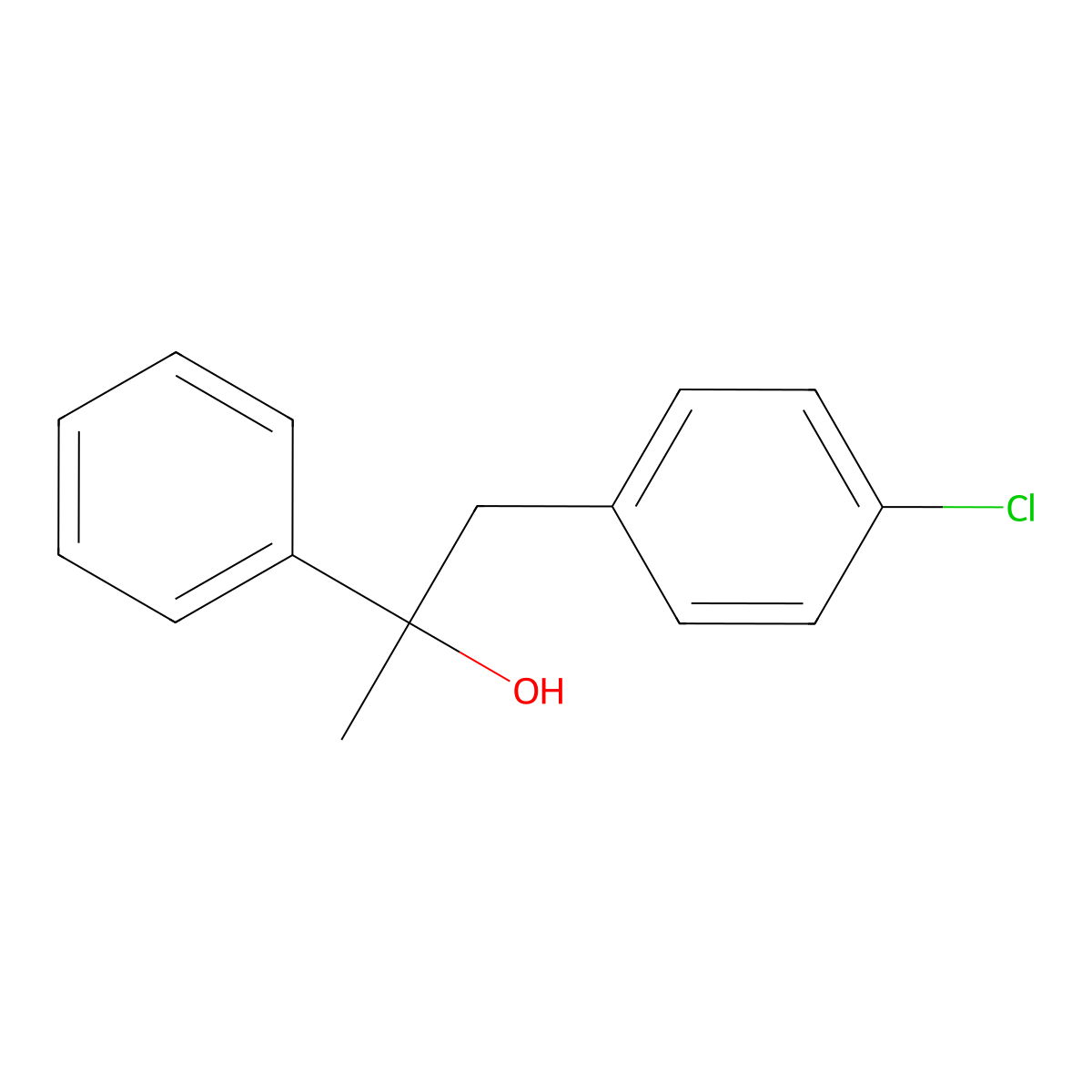 1-(4-Chlorophenyl)-2-phenylpropan-2-ol molecular structure, CAS 237763-14-3